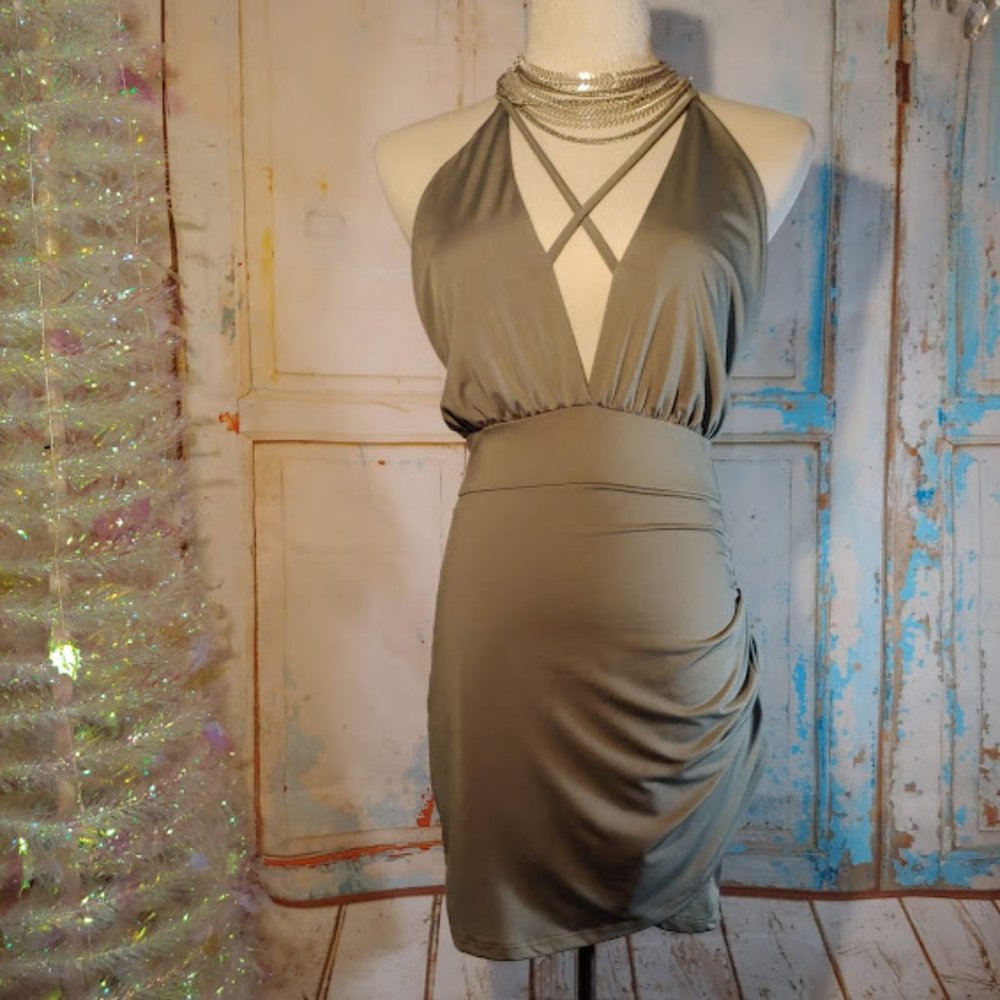U Style  sexy stretch dress /size M/ light green
